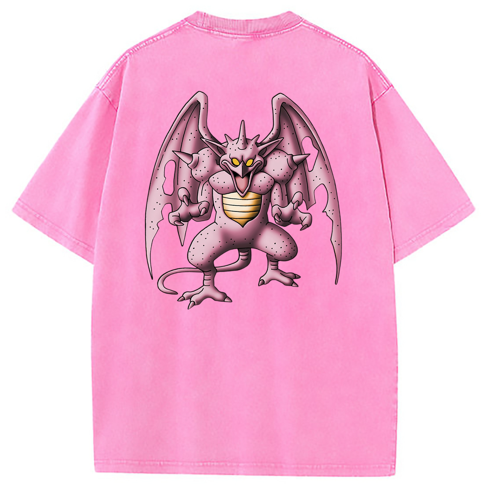 （画像用） ドラゴンクエスト Doragon Kuesuto Dragon Quest 綿100% ヴィンテージ風 半袖Tシャツ（背面プリント）
